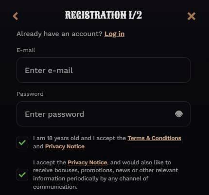 Registrieren Sie sich bei Wildsino